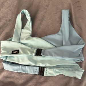 Light Blue Women's Crop Top with Buckle Straps